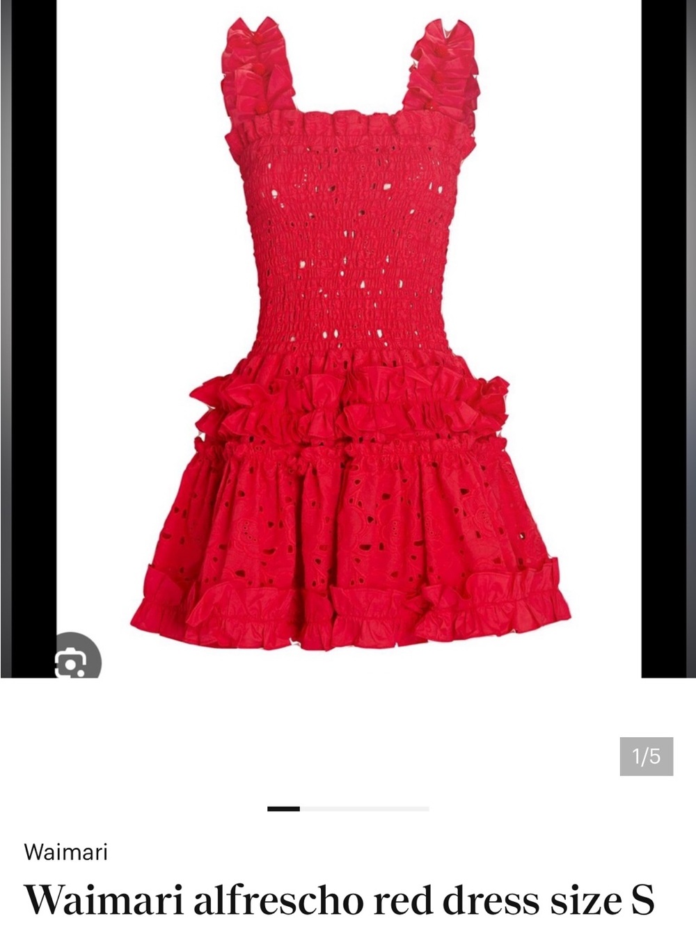 Waimari Red Ruffle Mini Dress - Picture 2 of 5